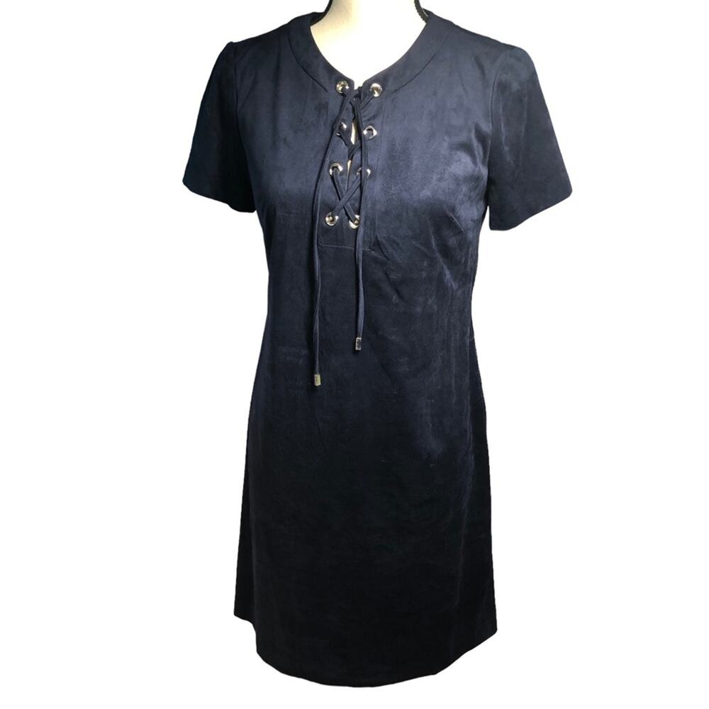 Eliza J NWT navy velvet swing dress size 4